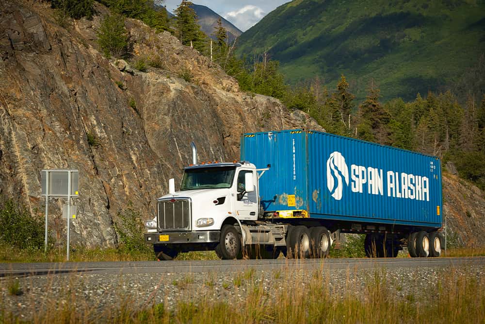 Span Alaska truck on the road