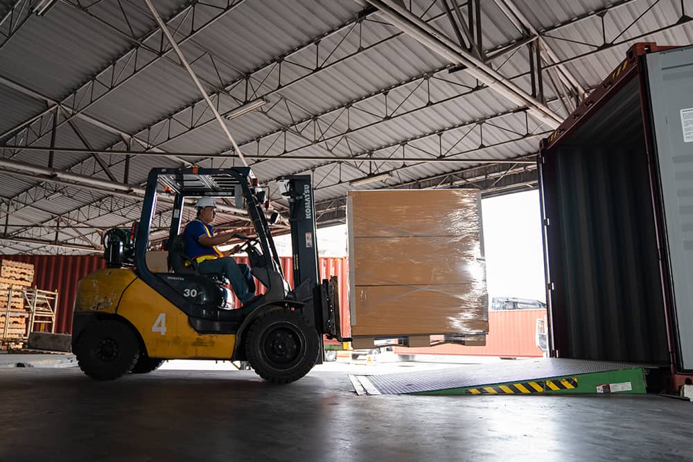 forklift loading truck