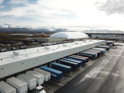 docked trailers at Anchorage, AK facility